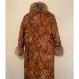 Vintage Newport News Paisley Faux Fur trenchcoat